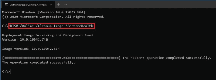 enter DISM /Online /Cleanup-Image /RestoreHealth in Conmand Prompt to run DISM