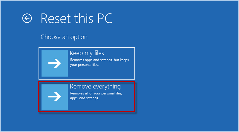 choose Reset PC