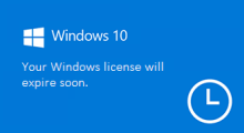 Your Windows license will expire soon