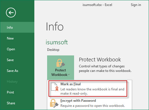 How To Make An Excel Spreadsheet Read Only In Office 2016