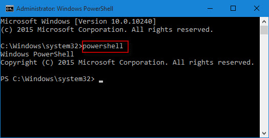 windows power shell command