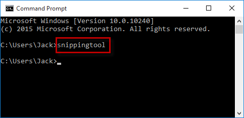 windows run command for snippit tool