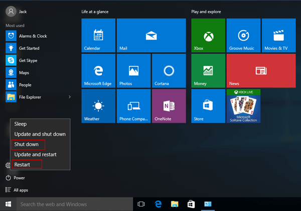 how to shutdown windows 10 without updating