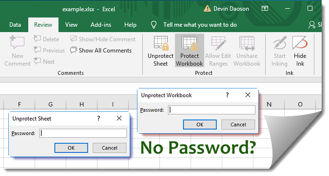 Remove Sheet Workbook Protection In Excel Without Password