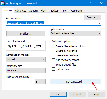 password protect zip file windows 10 7zip