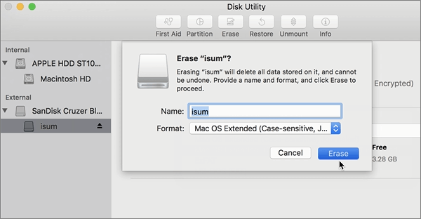 remove partition external hard drive mac